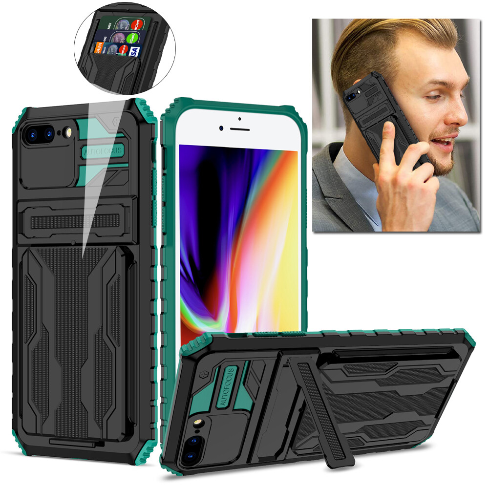 Anti-Scratch Phone Case Wallet Cover with Card Holder for iPhone 8 Plus-image