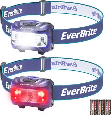 EverBrite LED Headlamp Green/Blue/Orange/Pink/Purple 5 Lighting Modes 2-Pack