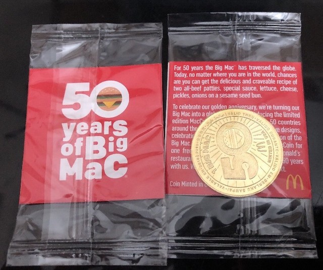 McDonalds 50 Years Of Big Mac Collectors Coin Anniversary MacCoin