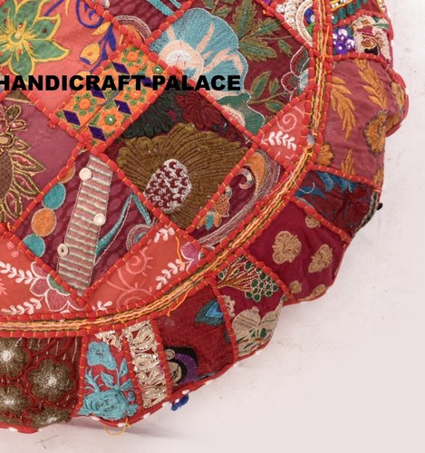 32" Red Decorative Floor Cushion Pillow Throw Cover Seating Bohemian Indian Boho - Picture 3 of 4