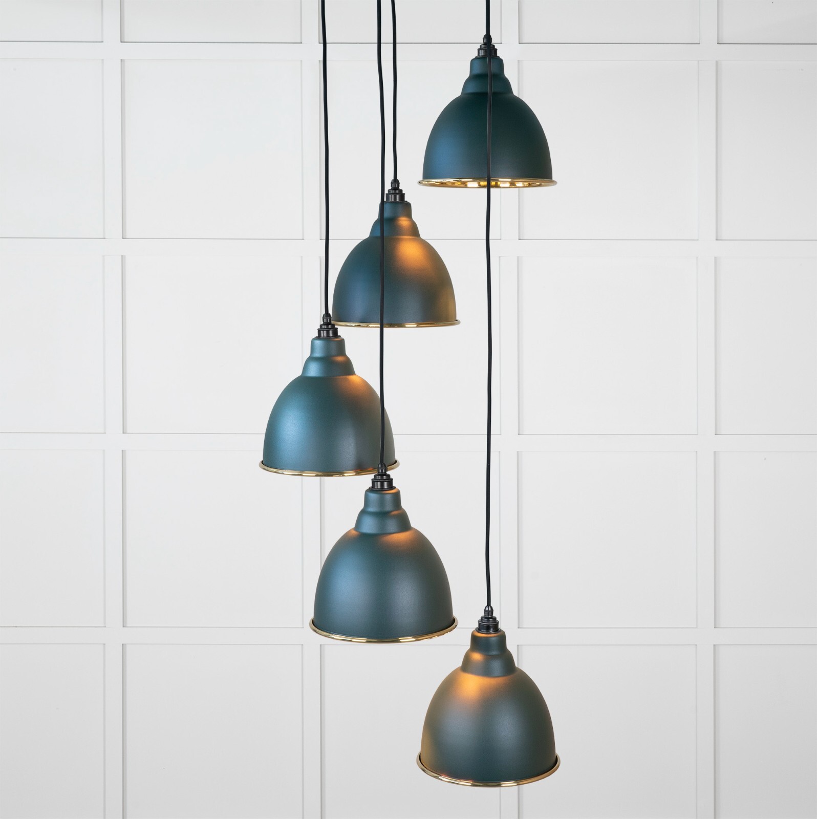From The Anvil 49738SDI Smooth Brass Brindley Cluster Pendant in Dingle