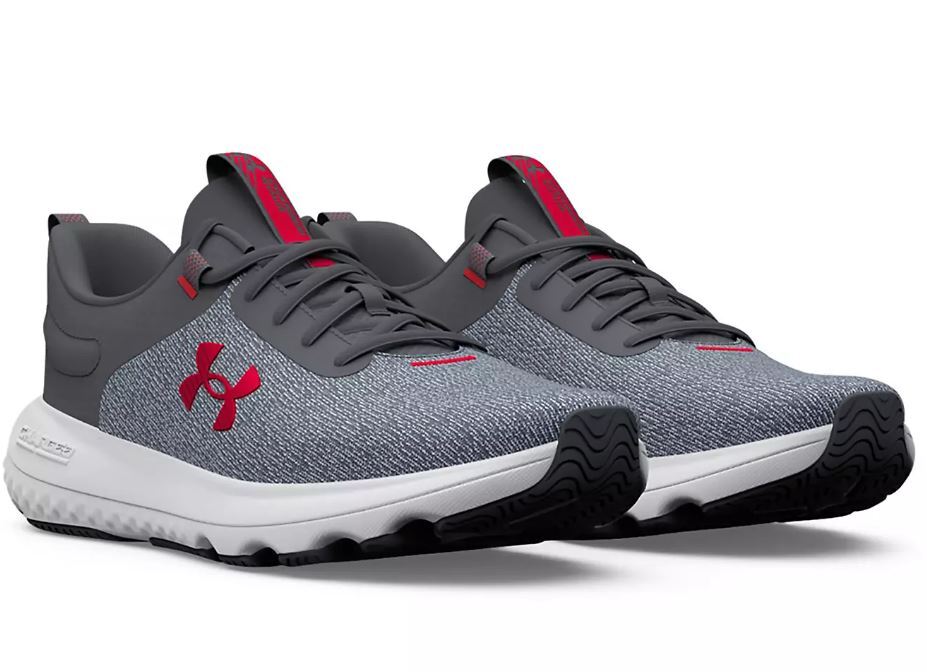 Men's Under Armour Charged Revitalize Grey/Red Running Sneakers New in Box  