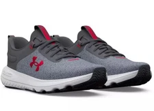 NIB Men Under Armour 3026679 100 UA CHARGED REVITALIZE GREY/L GREY/ RED SNEAKERS