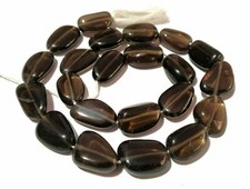 3 Strand Natural Smoky Quartz Nugget Smooth 9x14-11x16mm Loose Beads 8"inch