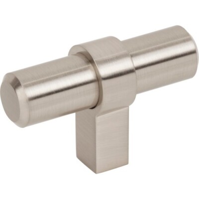 Jeffrey Alexander 51sn Key Grande 2'' Modern Industrial ''T'' Pipe Satin Nickel