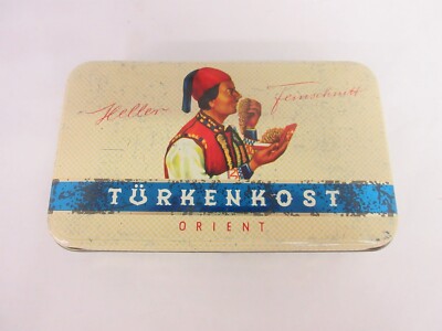 VINTAGE ADVERTISING EMPTY  TURKENKUST  FLAT TOBACCO TIN   M-914