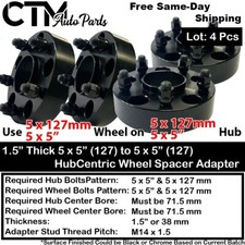 4x 1.5 Thick 5x5 5x127 Hubcentric Wheel Spacer Fit Jeep Wrangler Gladiator