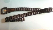 New Limited Exceptional Genuine Leather Black Beautifully Woven belt, Size SM