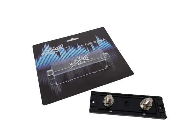 Soporte de fusibles ANL para terminal de anillo calibre 1/0 Sky High Car Audio niquelado con fusibles Foto 2 de 4