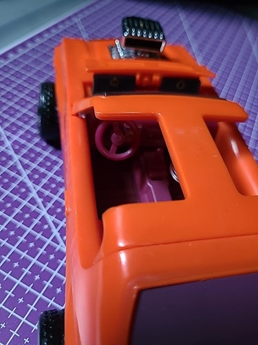 1986 Kenner Mask Stinger GTO Fahrzeug M.A.S.K. Spielzeug orange mit Kette - Bild 5 von 9