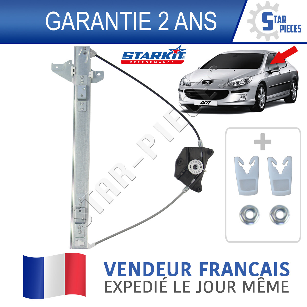 Lève-vitre avant gauche Peugeot 407 pour rouler confortablement en berline