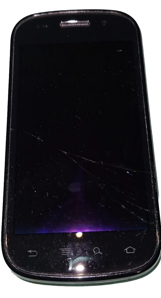 Black Samsung Google Nexus S 4G Sprint Cell Phone Dont WorkWith Crack On Screen 