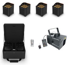 Chauvet DJ Freedom Par Q9 X4 4 Wireless DMX Battery Wash Up-lights Bag Hazer