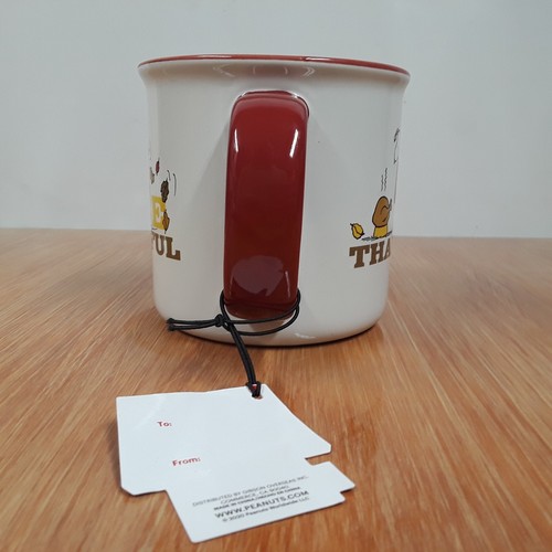 Peanuts Snoopy "Be Thankful" 21 oz Stoneware Mug Thanksgiving Holiday NWT - Picture 4 of 16