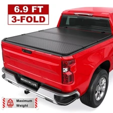 6.9FT 3-Fold Hard Bed Tonneau Cover For 2020-2026 Silverado Sierra 2500HD 3500HD