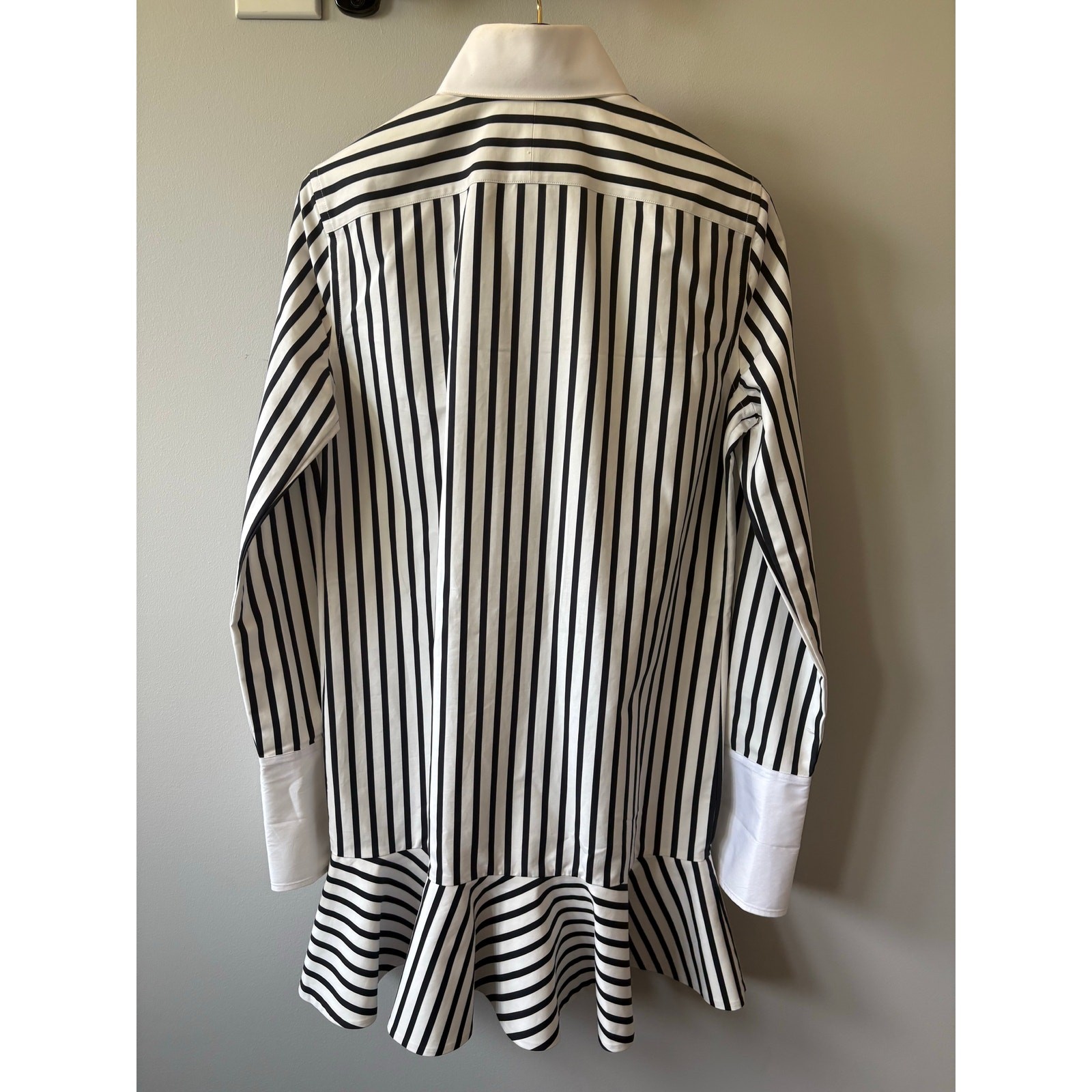 Ralph Lauren Collection Striped Mini Shirt Dress Runway Black White Collared 6 image 10