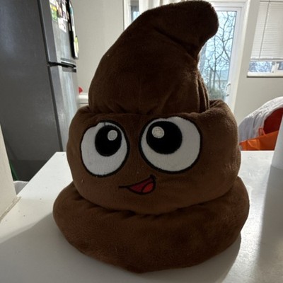 Six Flags Brown Plush Poop Emoji Headpiece Hat One Size Emojis & Smileys Theme