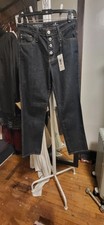 AG Adriano Goldschmied NWT 198 Indigo isabelle high rise straight crop jeans 28