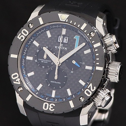 Reloj de cuarzo EDOX Chrono Offshore 1 10020 cronógrafo fecha grande para hombre