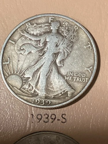 1939-S Silver Walking Liberty Half  VF See My Walker Listings for Your Set!