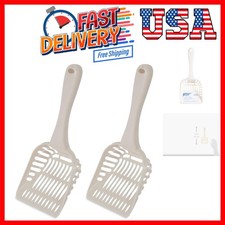 Litter Scoop for Cats, Jumbo Size, Bleached Linen Pack of 2