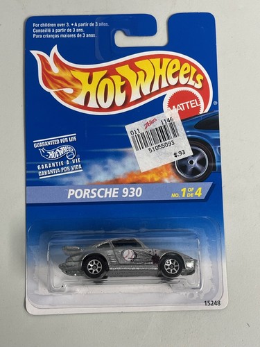 1995 Hot Wheels silver PORSCHE 930 metal base 7sp SPORTS CAR SERIES 1/4#404 A111