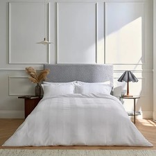 Image of Bedeck of Belfast Fine Linens Serra Dobby Stripe Cover Set Double White