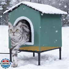 Heated Cat House for Indoor/Outdoor Use, Elevated/Insulated Feral