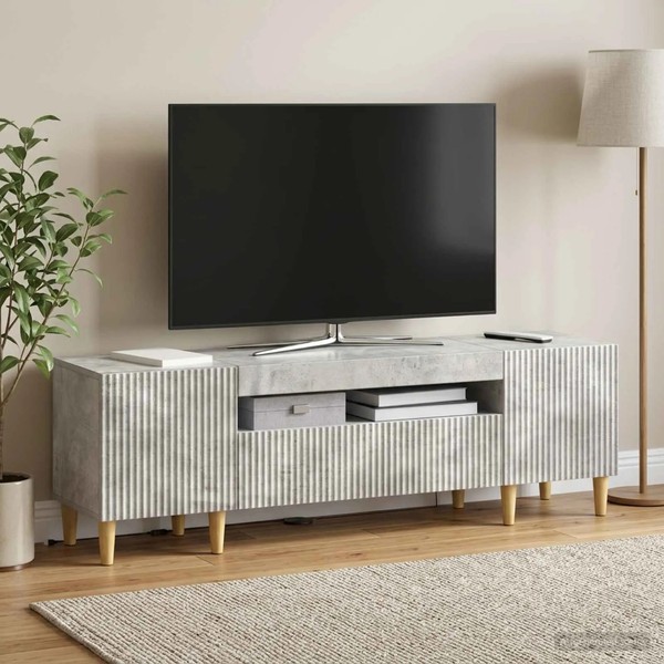 Led-Tv-Schrank Arnhem 153 X 35 X 43 Cm Betongrau Holzwerkstoff-image