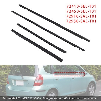 4PCS Weatherstrip Rubber Seal Door Belt Für Honda FIT JAZZ 1st gen 2001-2008 F