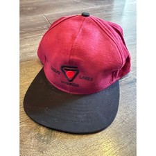 Vintage Swingster Great Lakes Hybrids Snapback Hat Maroon Black Made in USA