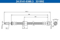 ATE Bremsschlauch 24.5141-0360.3 FüR Mini F56 F55 F57 Cooper JCW Electric Works