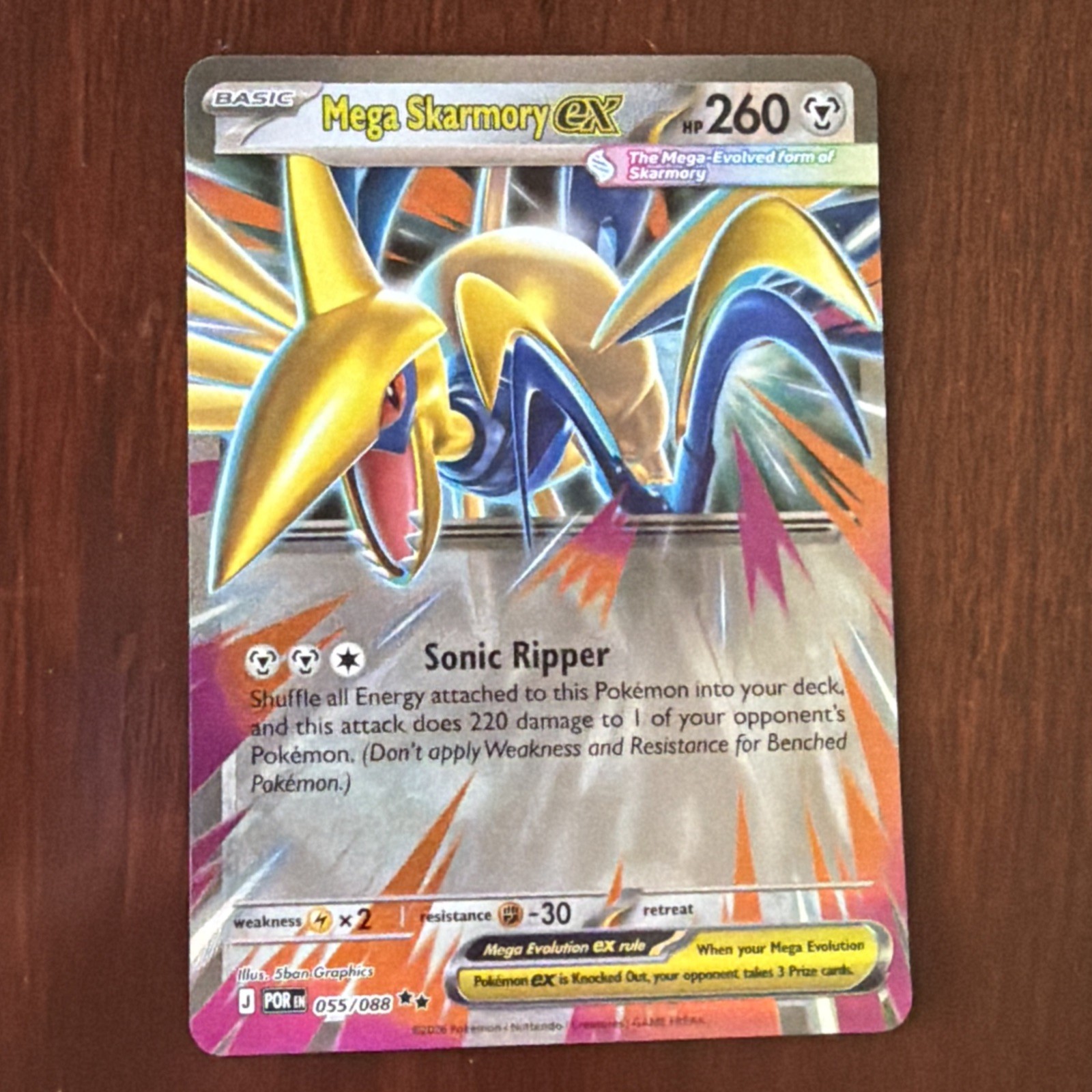 Mega Skarmory Ex 55/88 Double Rare Holo Card - Pokemon Perfect Order