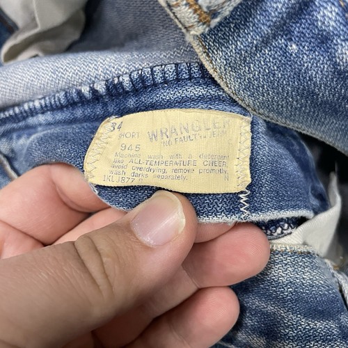 True Vintage WRANGLER No Fault Jeans Herren 34 (passt 33x29) 70s Distressed Bootcut - Bild 12 von 16