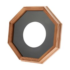 Bard's Glass Front Oak Wall Mountable Plate Frame, 13" H x 13" W x 1.5" D Fo...