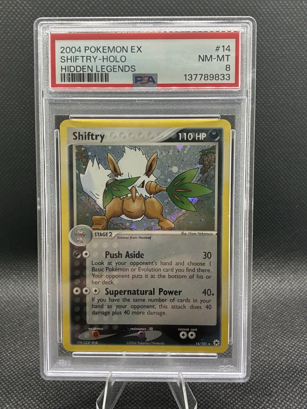 Pokemon 2004 EX Hidden Legends #14 Shiftry-Holo PSA 8