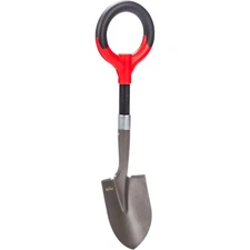 Radius Garden Mini Digger O-Handle Comfort Grip Steel Shovel, Red, 28”