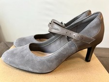 Clarks Women’s Mary Jane Shoes – Dancer Reece Grey Combi – Size 8.5M – Brand New