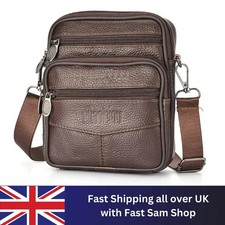 Men's Genuine Leather Crossbody Bag Shoulder Bags Business Medium sized Bag