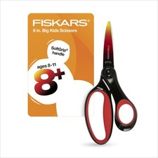 Fiskars Big Kids Scissors, 6", Pointed, School Supplies for Kids 8  Up