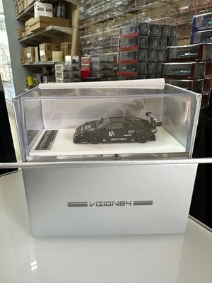 LAMBORGHINI COUNTACH LBWK BLACK LUXURY CASE 1/64 DIECAST CAR MODEL BY VISION64