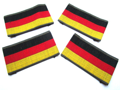 4 Stück Flagge Deutschland Bundeswehr 3 x 5,5cm  zum Annähen  z. B. Bw-Uniform