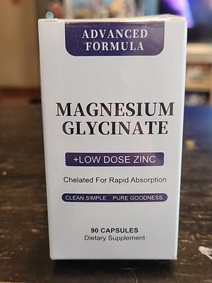 Magnesium Glycinate + Zinc Chelated Supplement | 300mg | 90 Capsules | Vegan