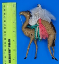 Very Rare - 1920s GRECON MINIATURE - wool-bound wire CAMEL & RIDER - 6" tall
