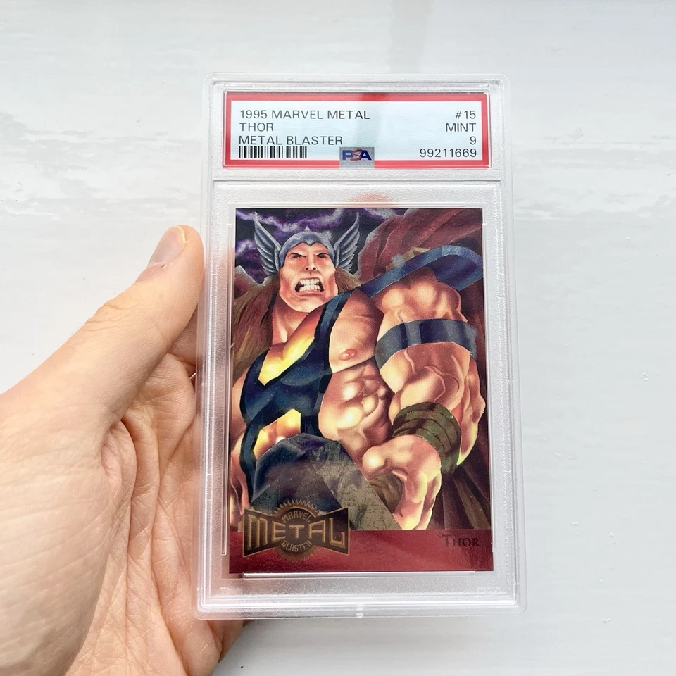 Marvel Comics 1995 Metal Thor PSA Graded Trading Card Rare Avengers Foil Vintage - Image 3 of 4