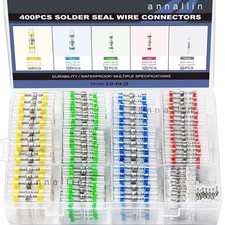 400 Heat Shrink Wire Connectors kit Solder Seal Sleeve Butt Terminals Waterproof