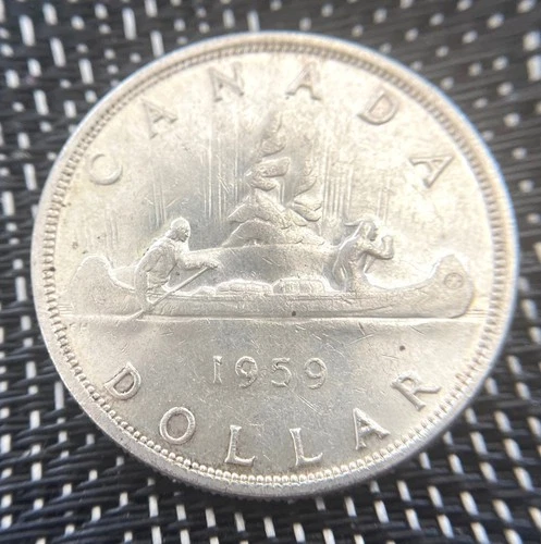 1959, Canada, 1 Dollar Silver Coin, 80%, Queen Elizabeth, Estate Sale.