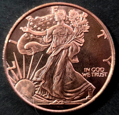 1 oz. Copper Round - Walking Liberty - .999 Fine Copper Bullion Coin NEW