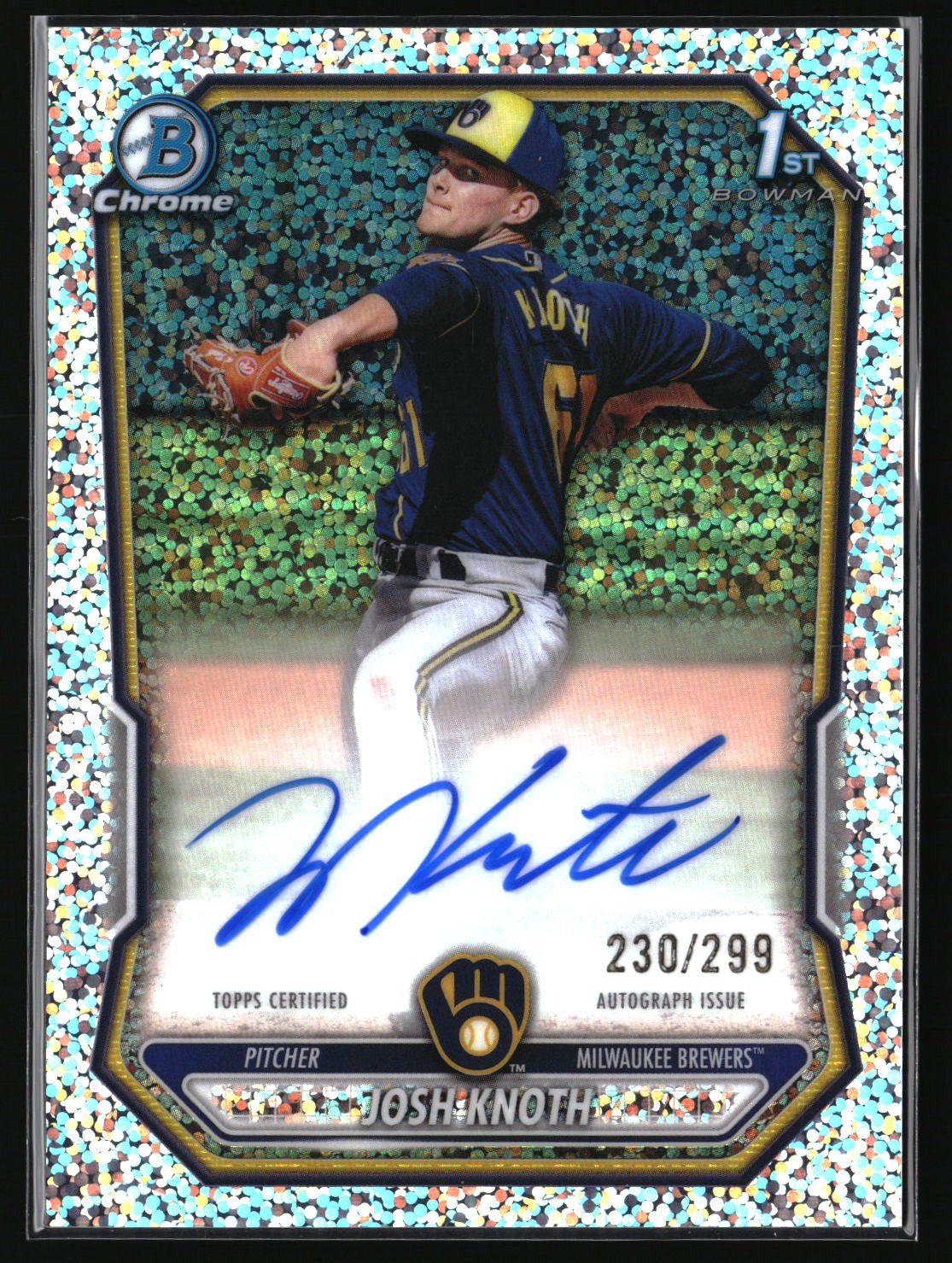 2026 Bowman #CPA-JK Josh Knoth Chrome Prospect Auto Speckle Ref #/299