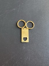 Heart Keychain Set Gold Stainless Steal Set Engraved Gift Couples Pack set of 9